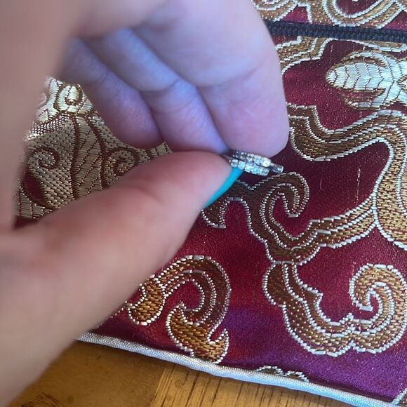 SILVERY CRYSTAL hoop Huggies! - Picture 6 of 6